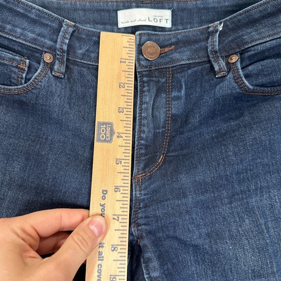 Ann Taylor Loft Jeans Womens 27/4 Blue Low Rise Curvy Skinny Denim Stretch - Picture 8 of 10